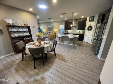 Dining to Kitchen to Living Room