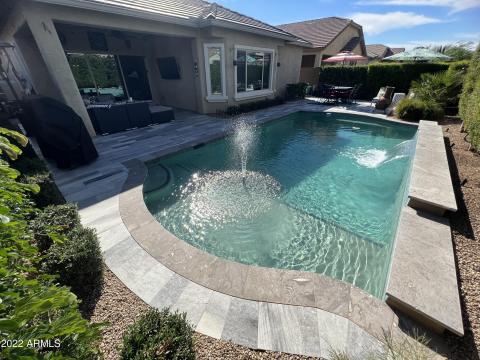 Pool and Patios Facing West