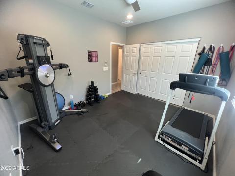 Workout Room Showing Closet