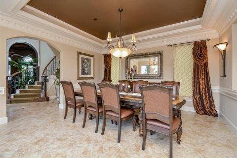 Trayed ceilings throughout the home and lots of detailed molding.