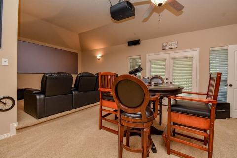 Game room leads to media room