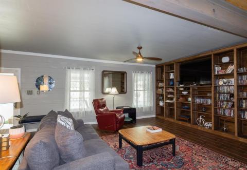 Another view of the Huge Den and custom Bookcase