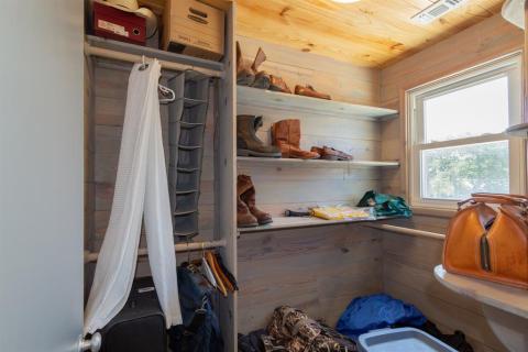 Walk-in closet with a window