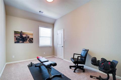 Bedroom #3 features a walk-in closet and a vaulted ceiling.
