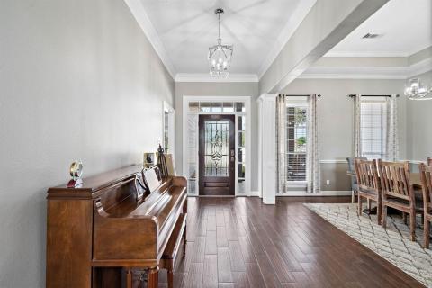 The entry area, or in this picture it's the view if you were heading out the front door, but why would you?!