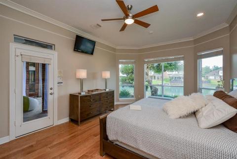 A private door to the patio is seen, left, for those summer nights that may seem to end too soon --- or for one more glance at the spectacular water view.