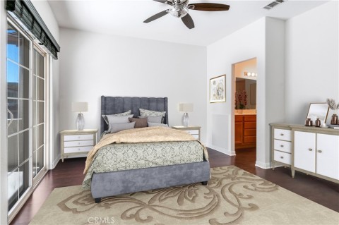 Virtually Staged Primary Bedroom As Furniture Placement Suggestion