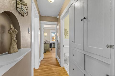 Linen cupboards in hallway