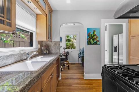 Kitchen looking into office/den