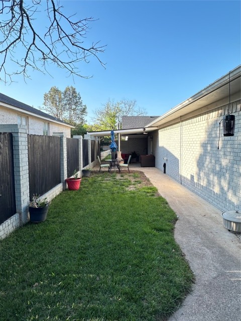 View of yard featuring a patio