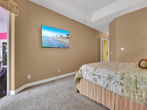 Bedroom with carpet flooring