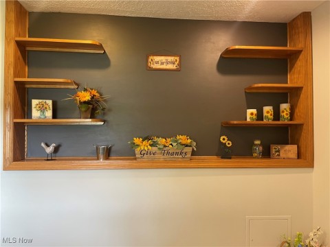 Detailed view of a textured ceiling
