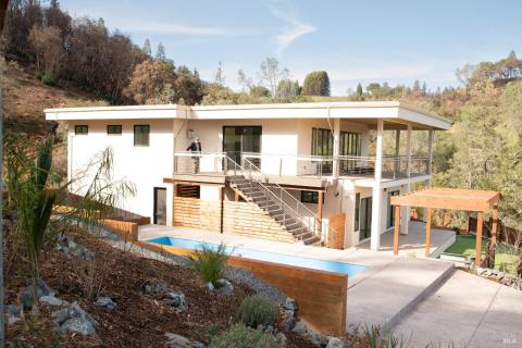 Looking north with double decks and a poolside deck to capture the views.
