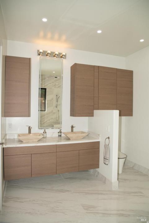 Primary bathroom, upstairs.