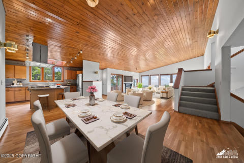 Virtually staged great room Virtually staged great room