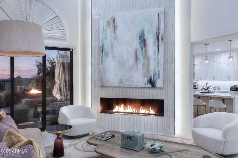 Night-Great Room-Fireplace