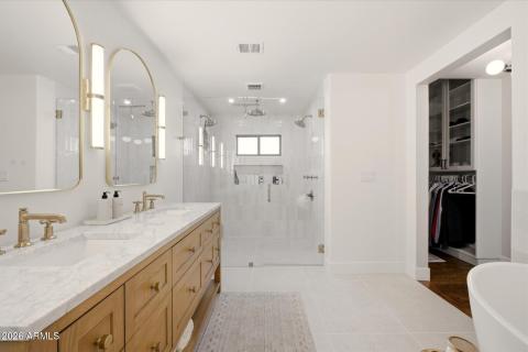 Primary Bath Double Sinks - Walk-In Show Primary Bath Double Sinks - Walk-In Show