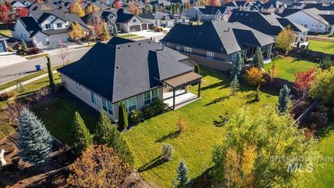 Aerial view of residential area