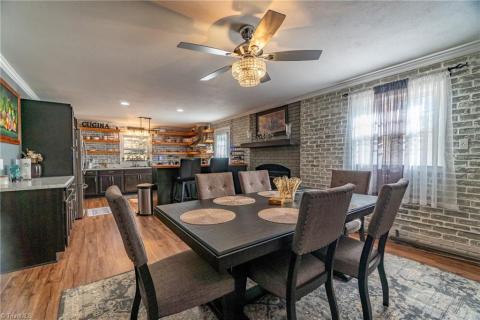 Open concept kitchen and dining area