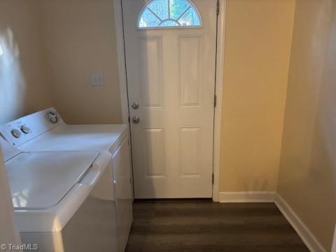 WHEN YOU LOOK AT THE KITCHEN PICTURES, YOU WILL SEE A DOOR GOING OUT... THIS DOOR ENTERS THE LAUNDRY ROOM.   THIS ROOM IS NOT PART OF THE SQUARE FOOTAGE.