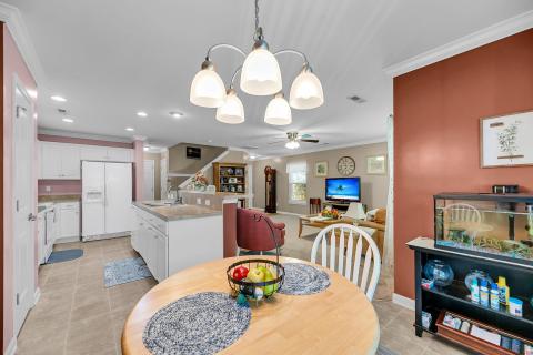 Dining area into kitchen