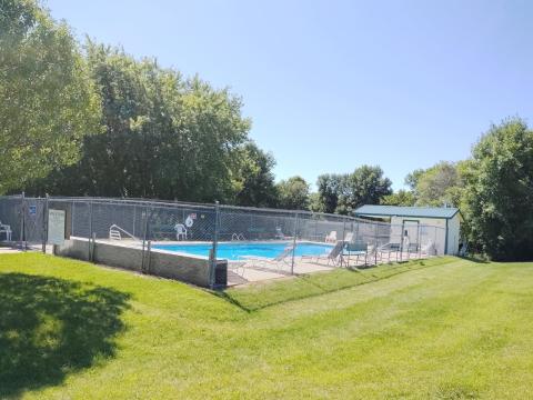 In ground heated swimming pool