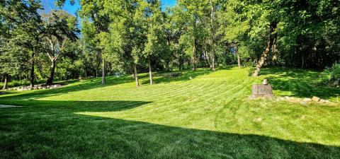 Park reserve abuts the top of this slope