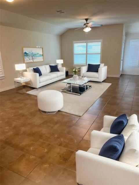 Living area virtually staged