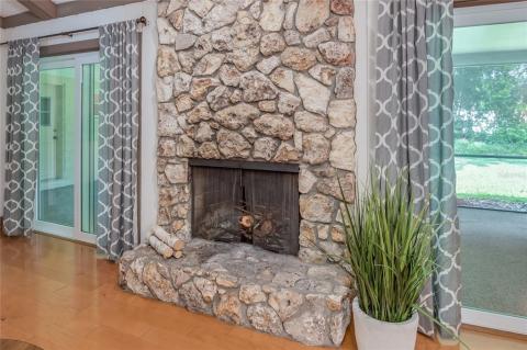 Wood burning fireplace just waiting for you to cozy up to this winter.