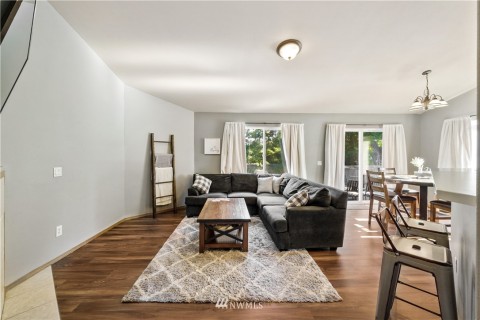 Beautiful family room off the kitchen. 
