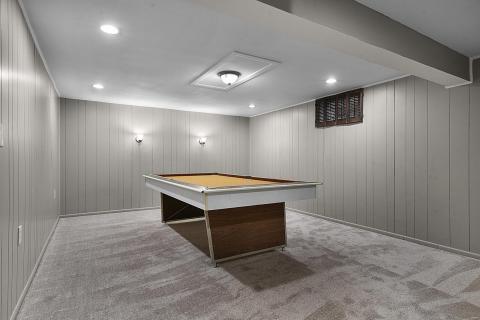 Lower level pool table / game room