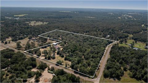 Aerial overview of property's location with a hea