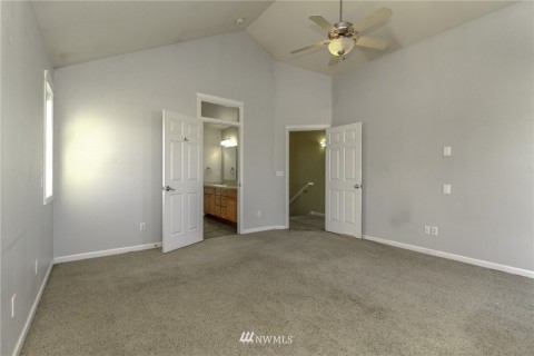 Reverse view of master with ensuite master bath.