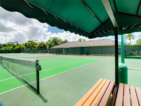 A little shade and rest area for our tennis players.