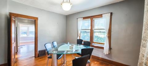 separate dining space off of living room and kitchen...