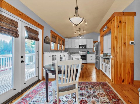 Nicely appointed kitchen with plenty of storage and all new stainless steel appliances plus new granite countertops. Nicely appointed kitchen with plenty of storage and all new stainless steel appliances plus new granite countertops.